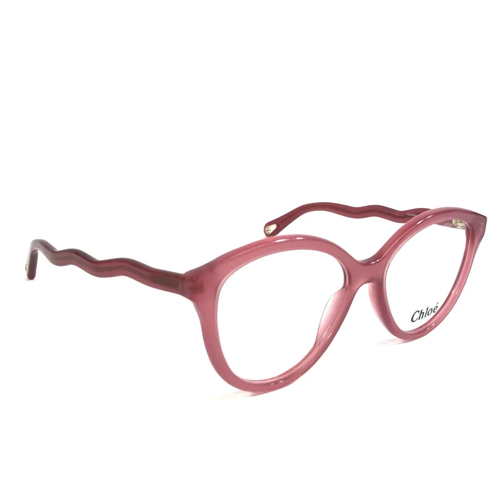 Chloe Eyeglasses Frames CH0089O 004 Opal Burgundy Cat Eye Full Rim 54-16-145
